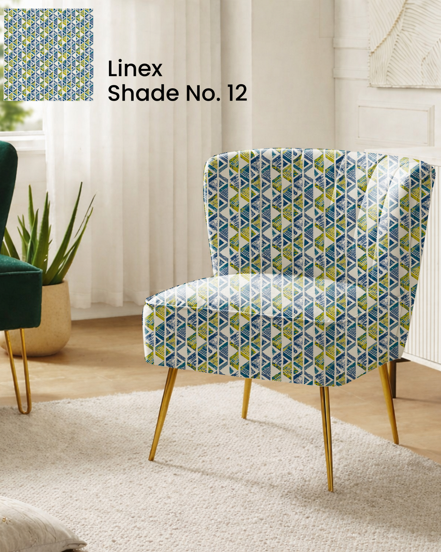Blue Geometric Tribal Sofa Fabric