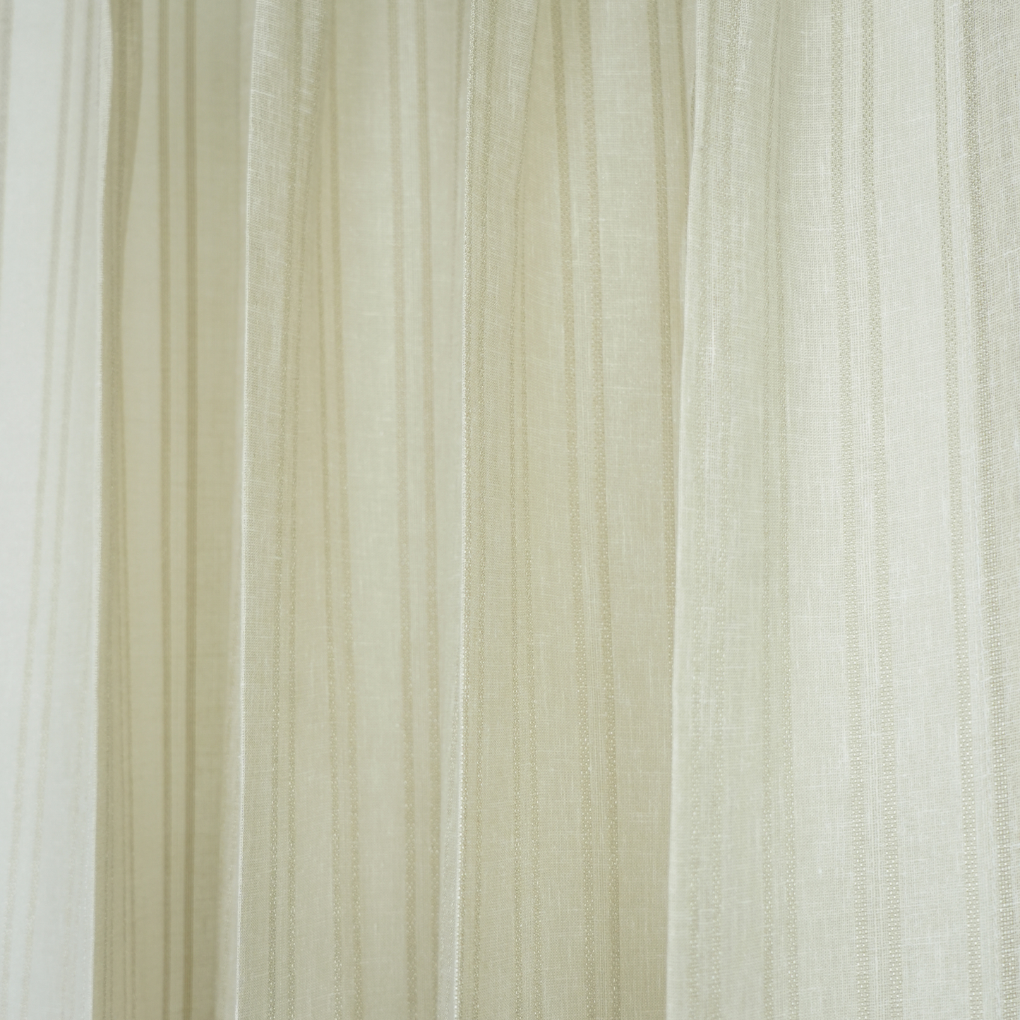 Beige Color Double Stripe Poly Cotton Sheer