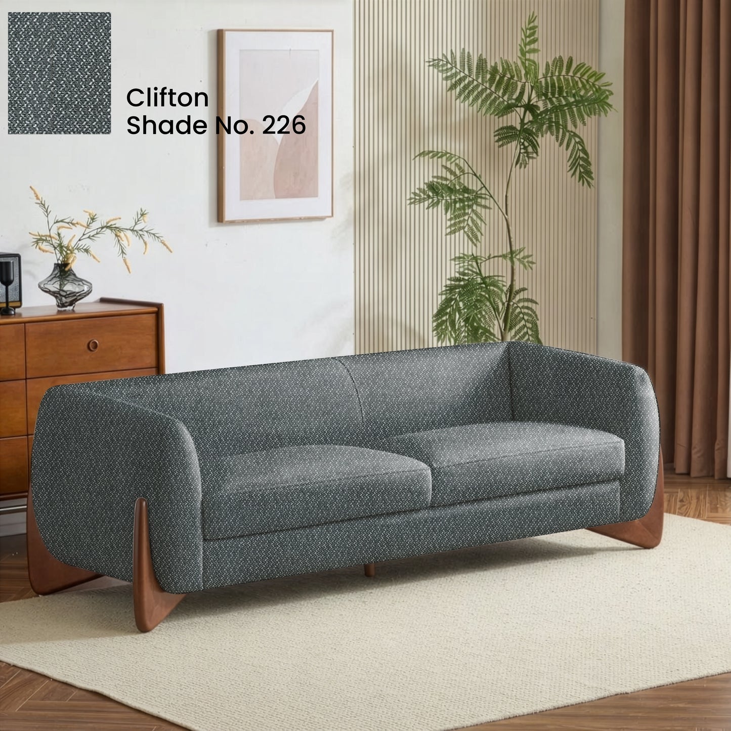 Steel Gray Color Sofa Fabric