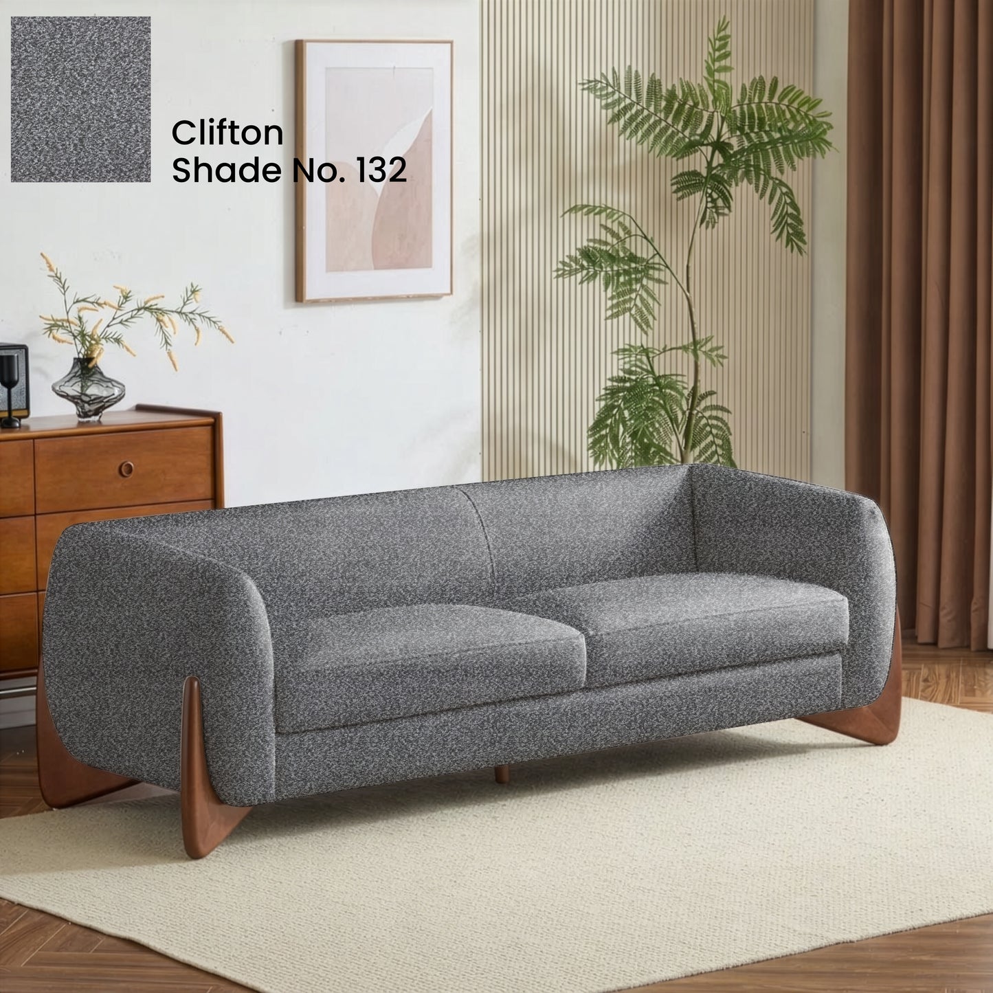 Smoky Gray Color Sofa Fabric