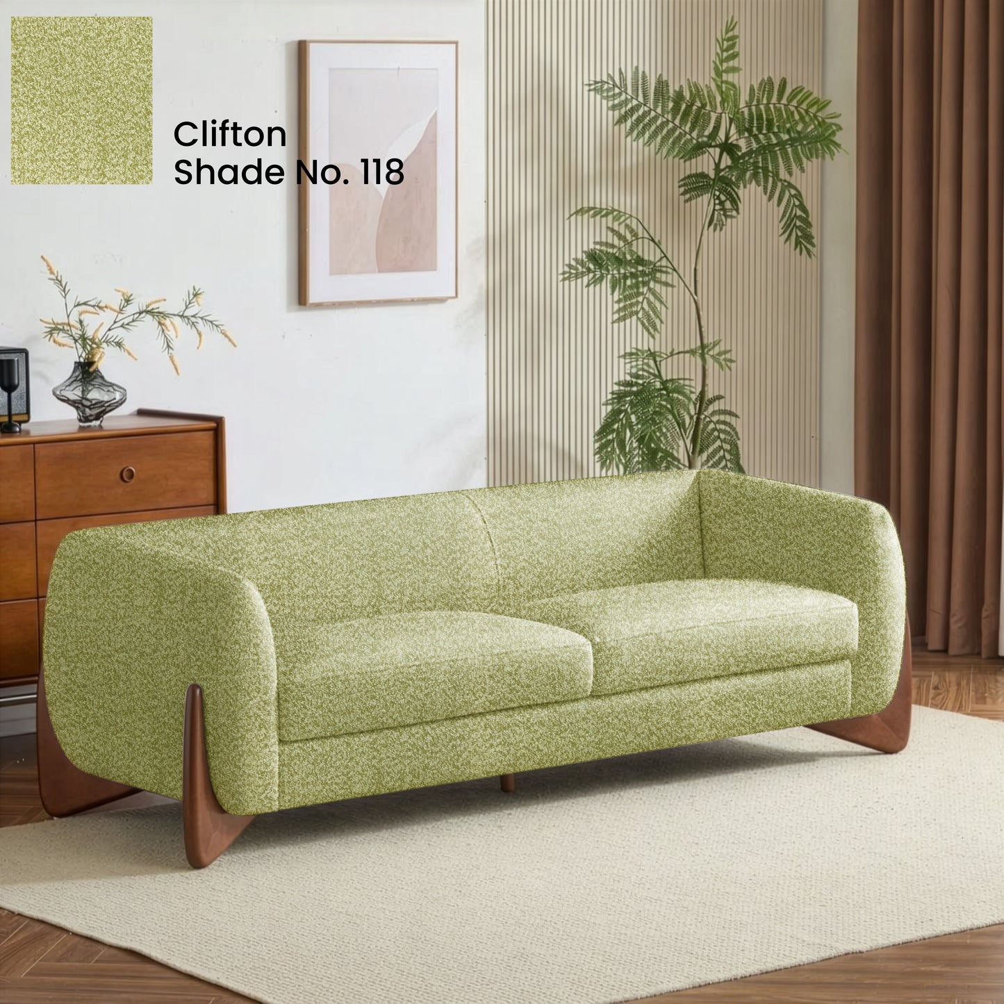 Sage Green Color Sofa Fabric