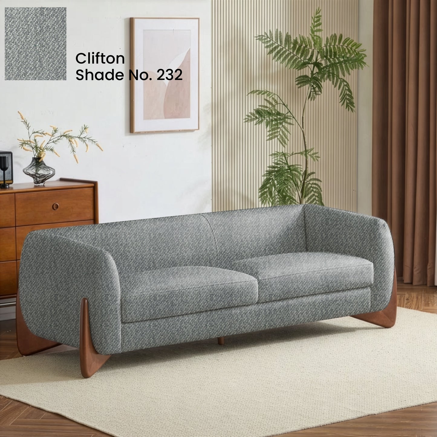 Heather Gray Color Sofa Fabric