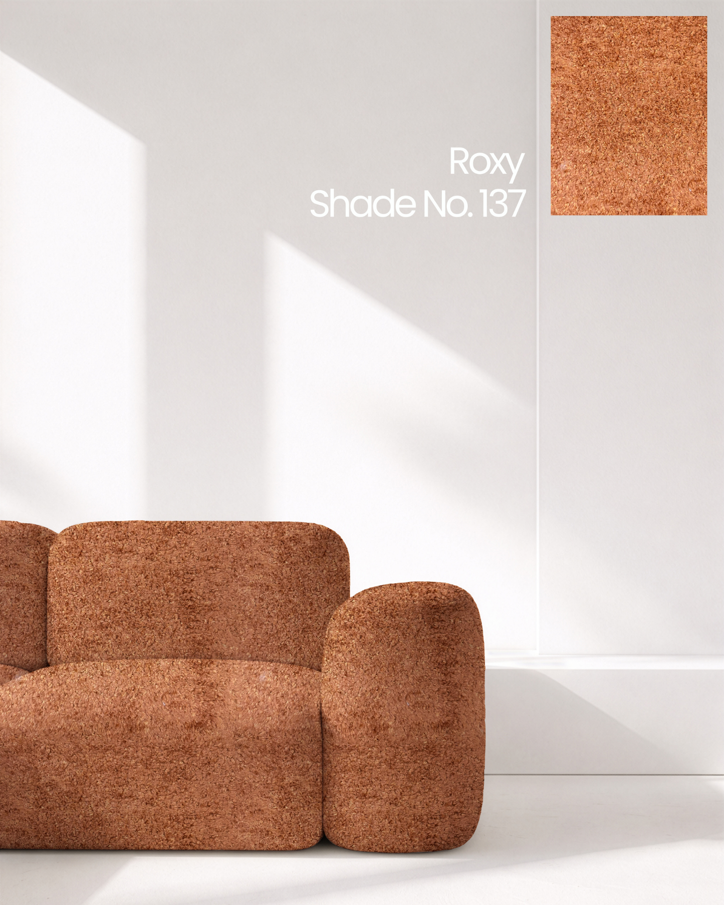 Rust Orange Boucle Sofa Fabric