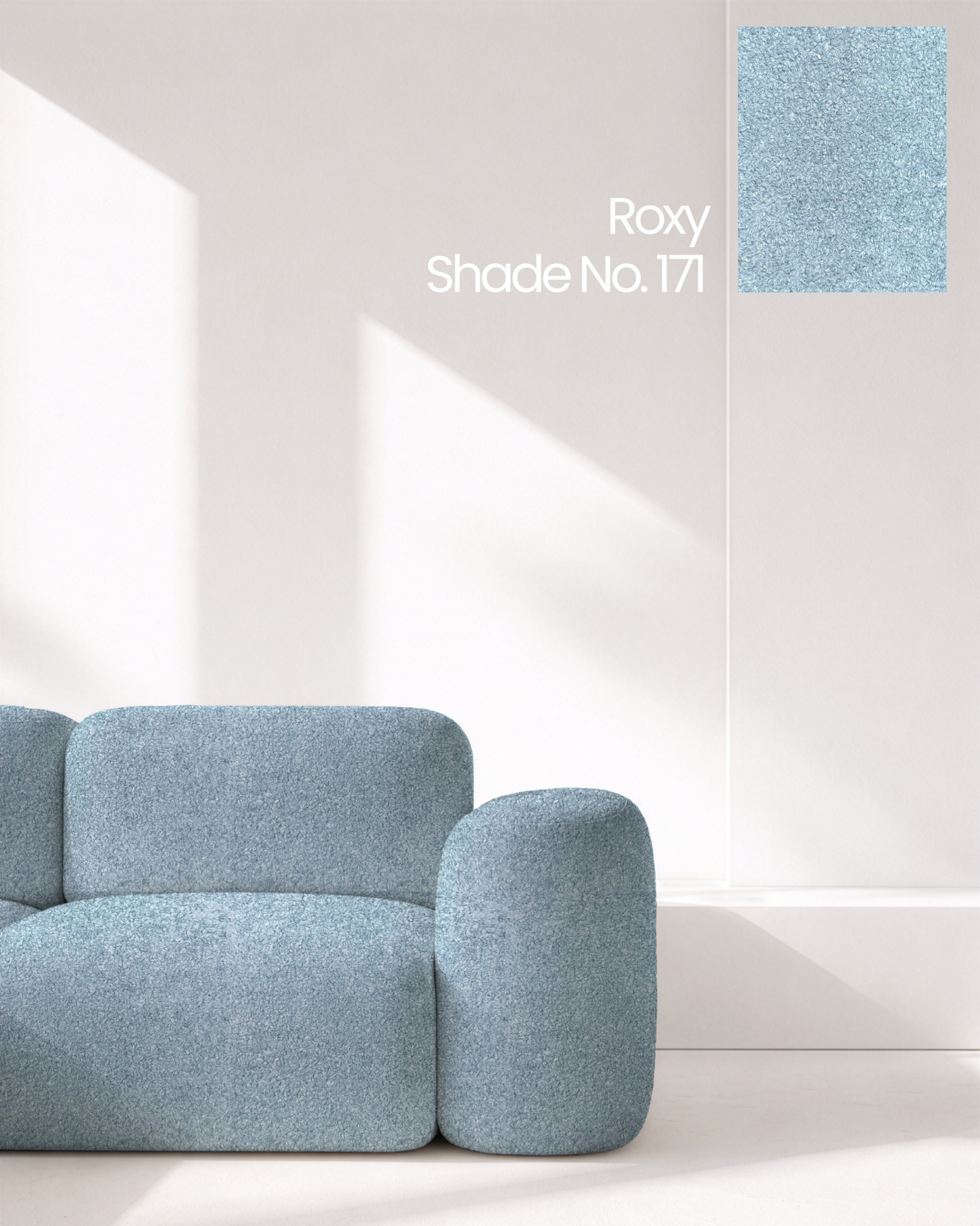 Sky Blue Boucle Sofa Fabric