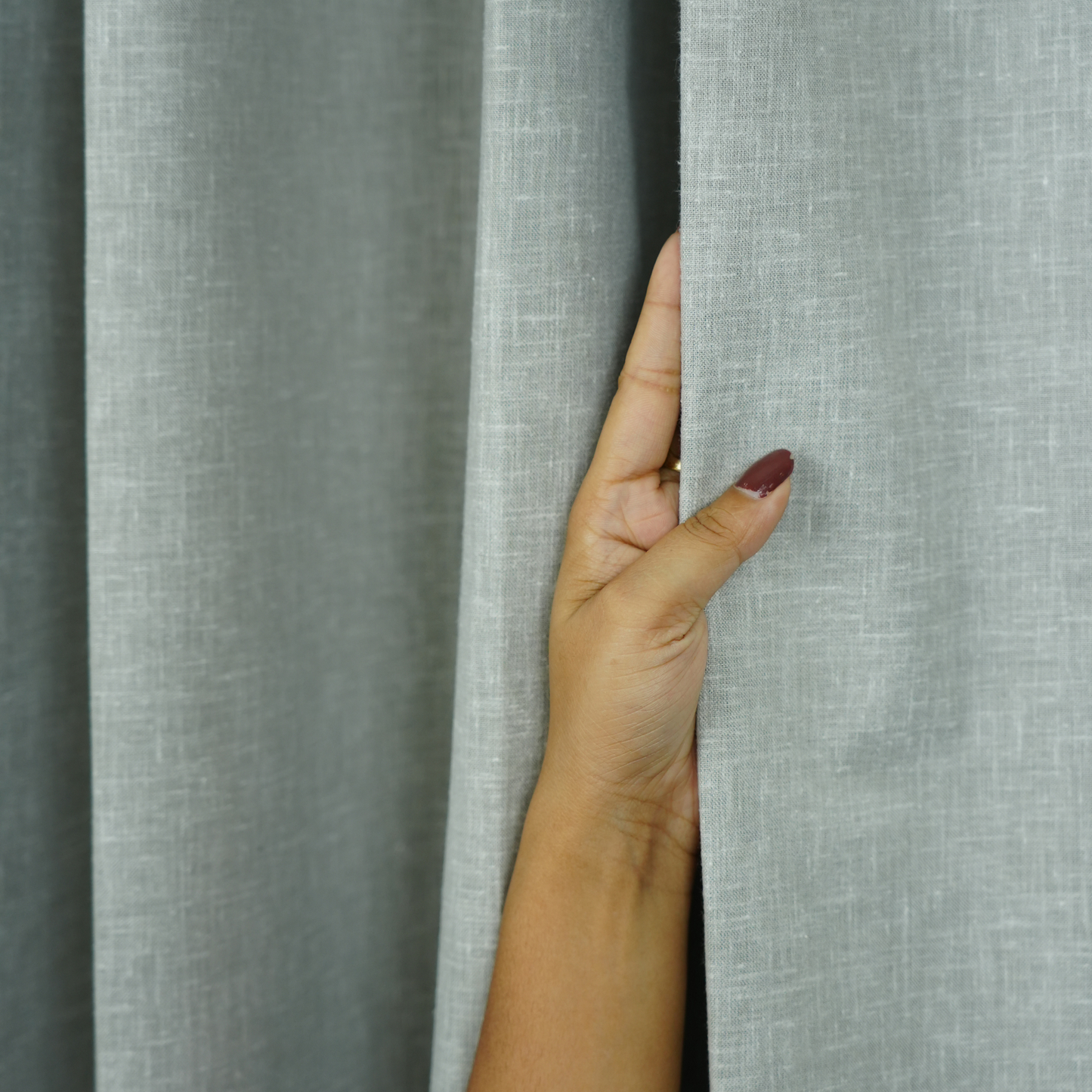 Light Grey Color 100% Blackout Cotton Texture