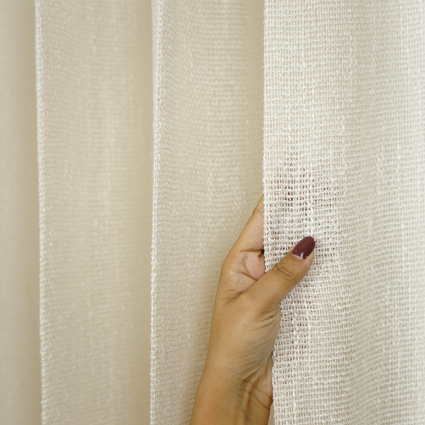 Off White Cotton Texture Sheer