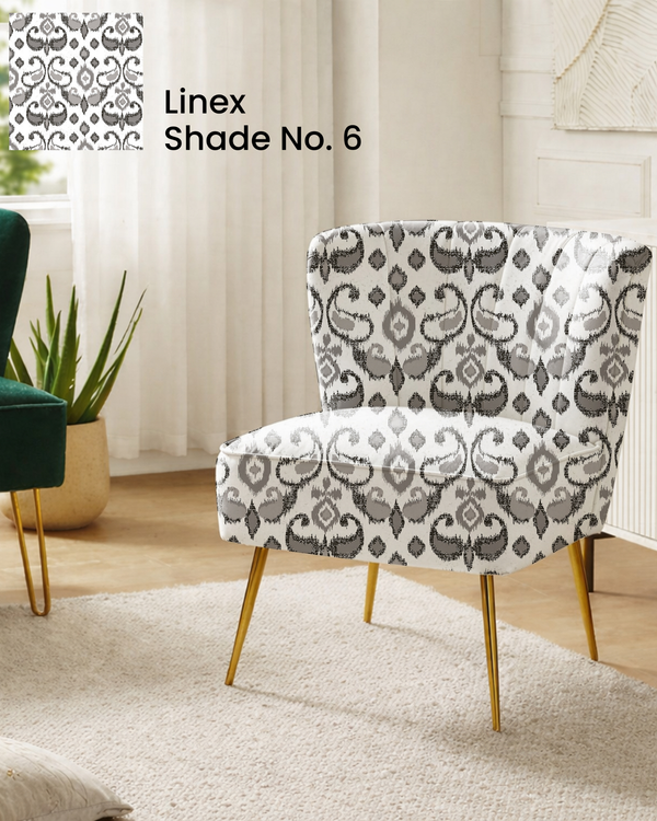 Black Taupe Ikat Print Sofa Fabric