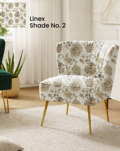 Beige Floral Print Sofa Fabric