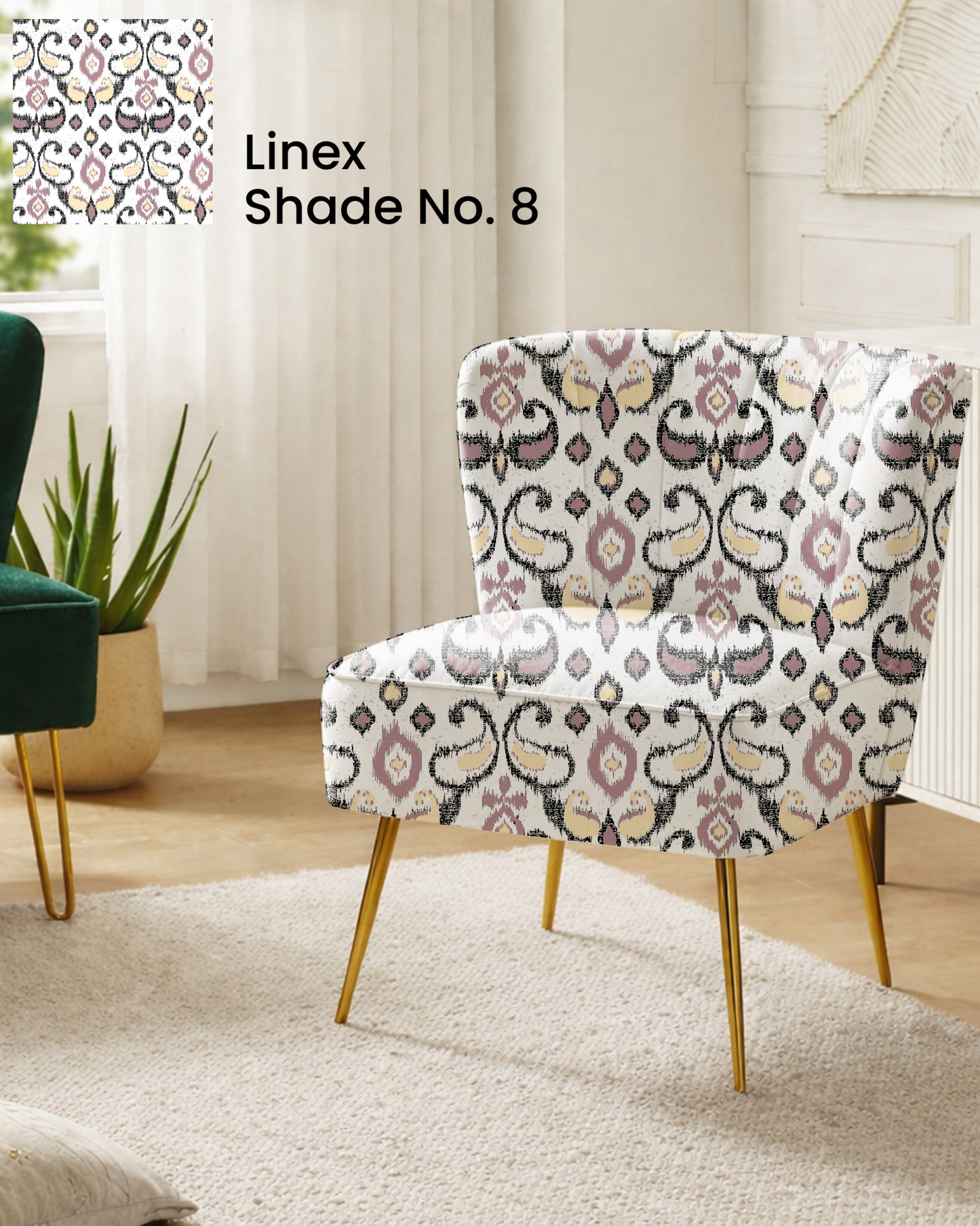 Pink Ikat Print Sofa Fabric
