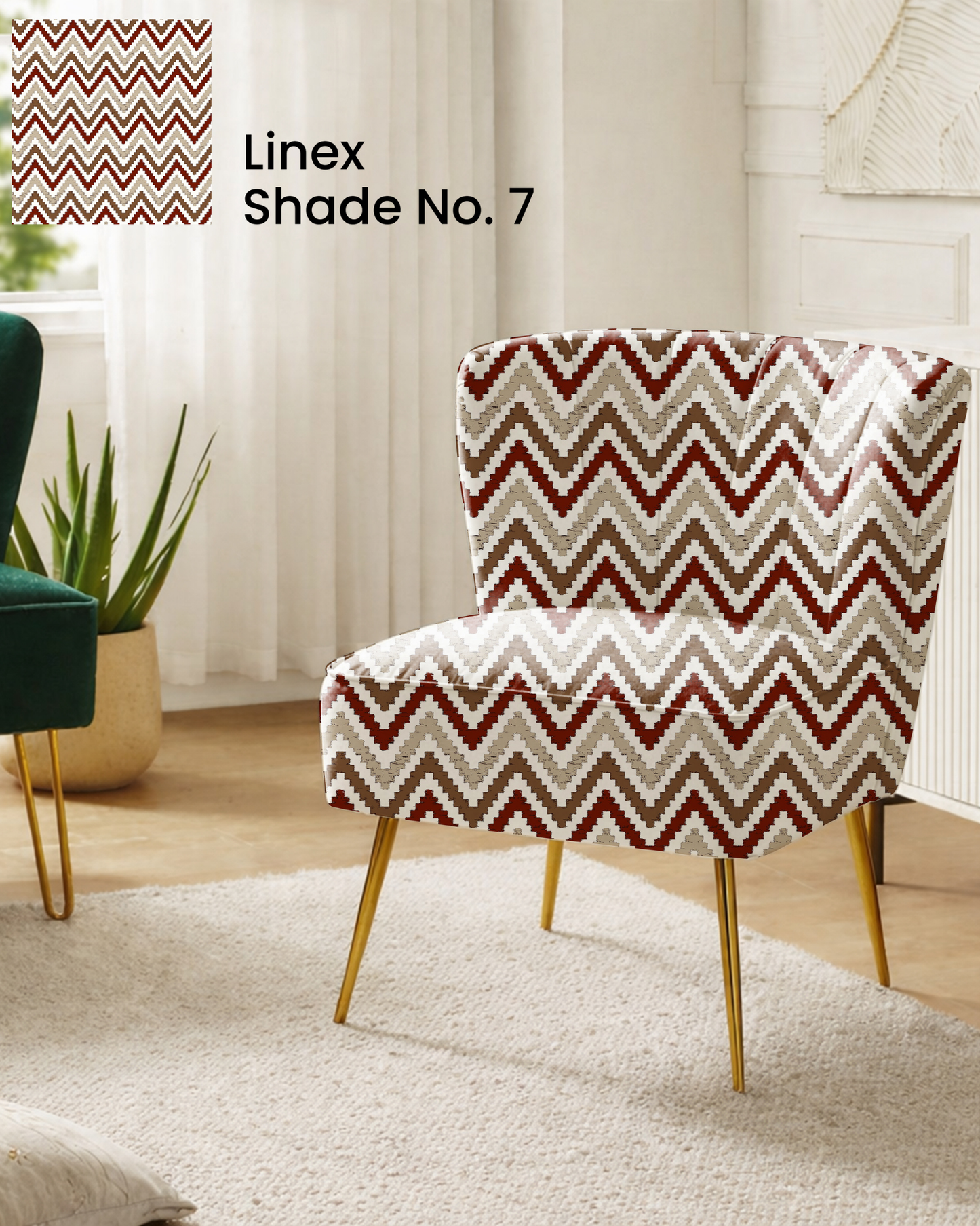 Red Chevron Print Sofa Fabric