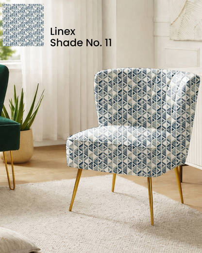 Blue Grey Geometric Print Sofa Fabric