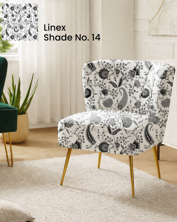 Black Paisley Floral Print Sofa Fabric