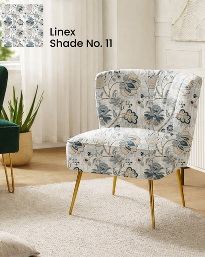 Blue Beige Floral Print Sofa Fabric