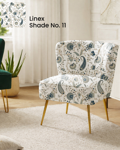 Soft Blue Botanical Paisley Print Sofa Fabric