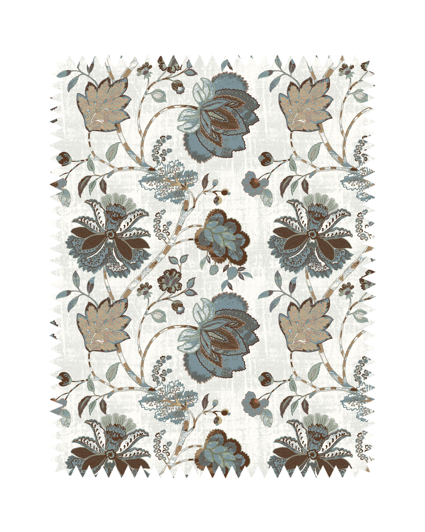Blue Floral Print Sofa Fabric