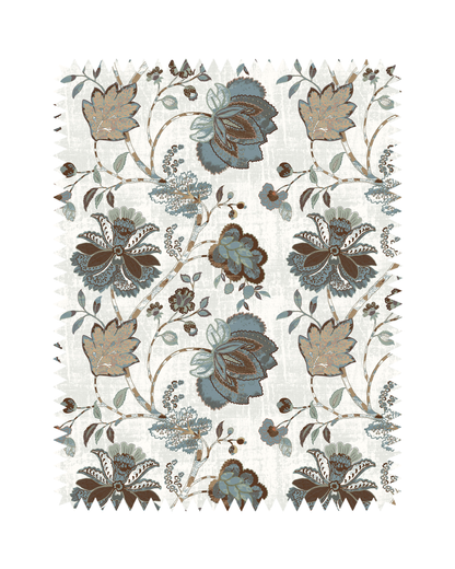 Blue Floral Print Sofa Fabric