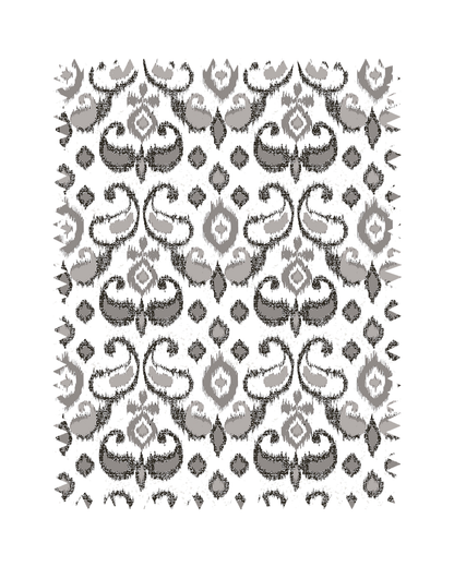 Black Taupe Ikat Print Sofa Fabric