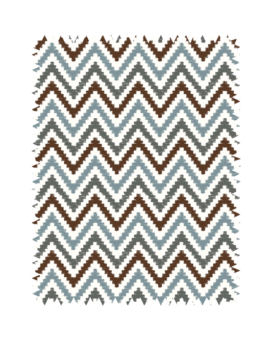 Brown Chevron Print Sofa Fabric