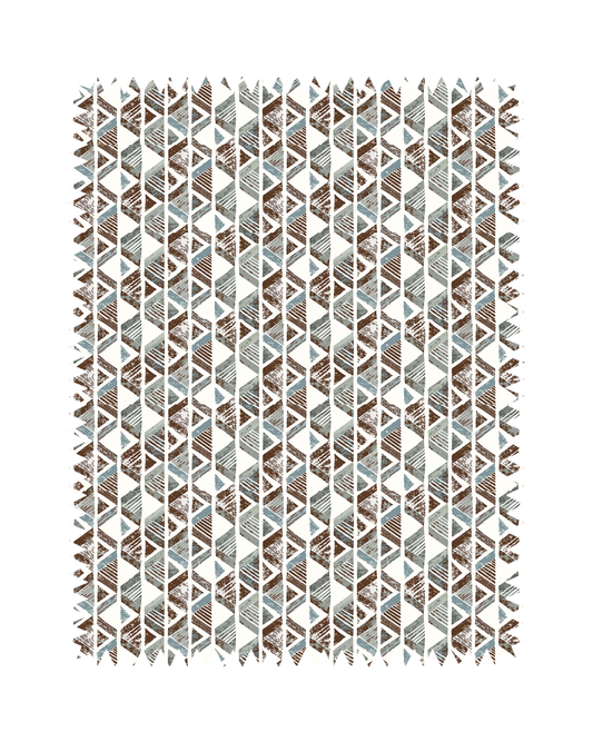 Brown Geometric Print Sofa Fabric