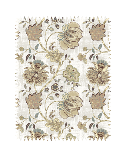 Beige Floral Print Sofa Fabric