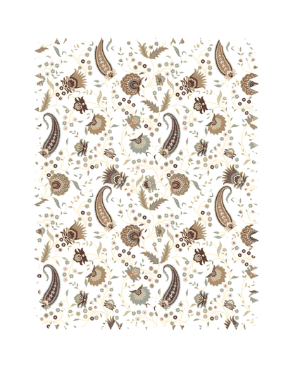 Brown Floral Paisley Print Sofa Fabric