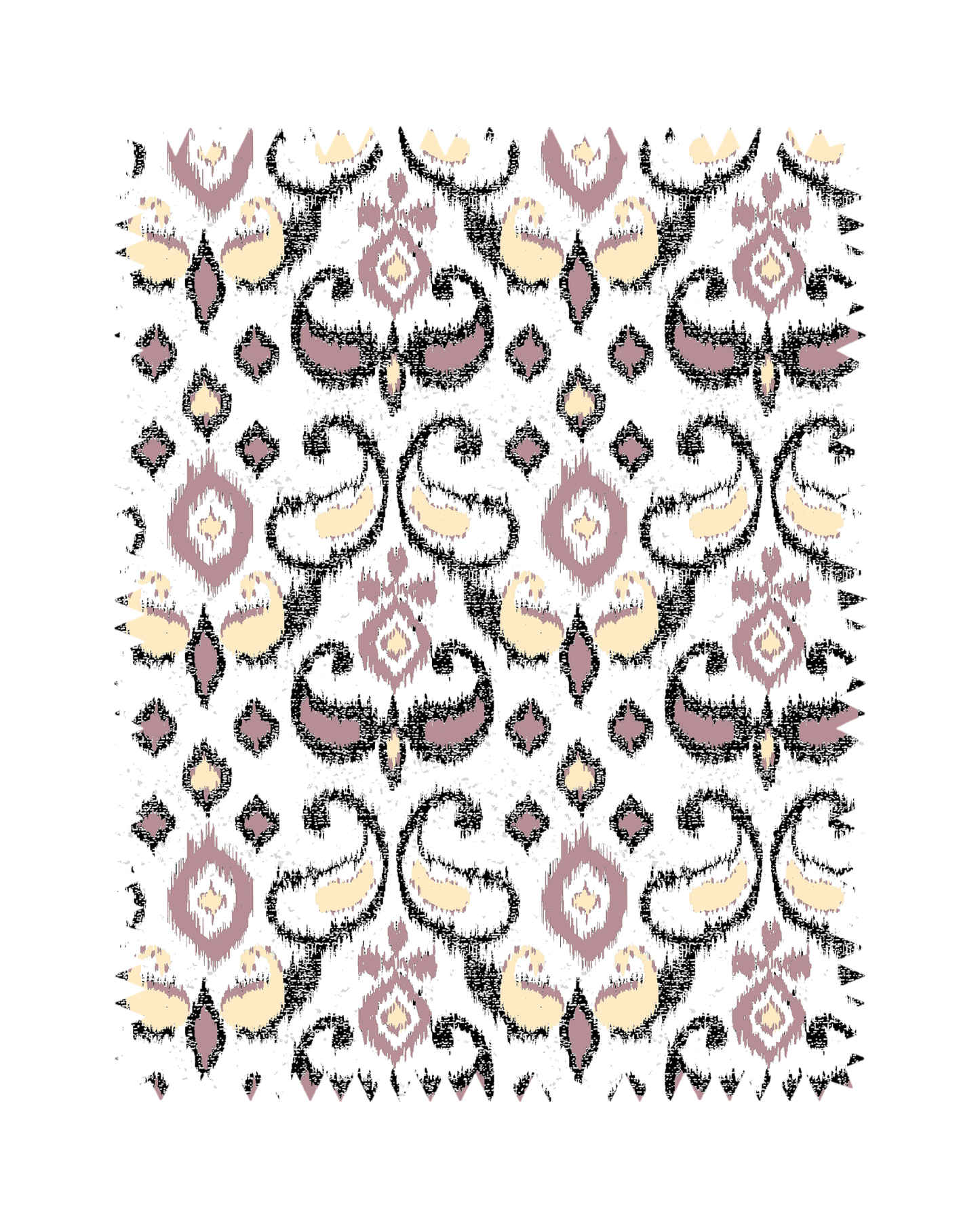 Pink Ikat Print Sofa Fabric