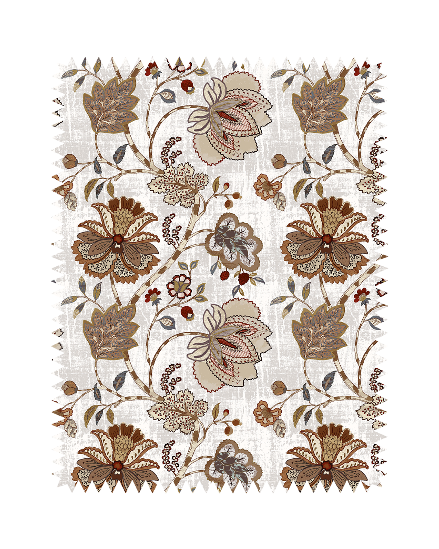 Brown Floral Print Sofa Fabric