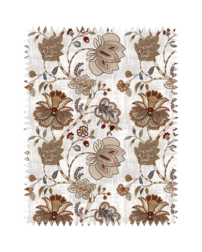 Brown Floral Print Sofa Fabric