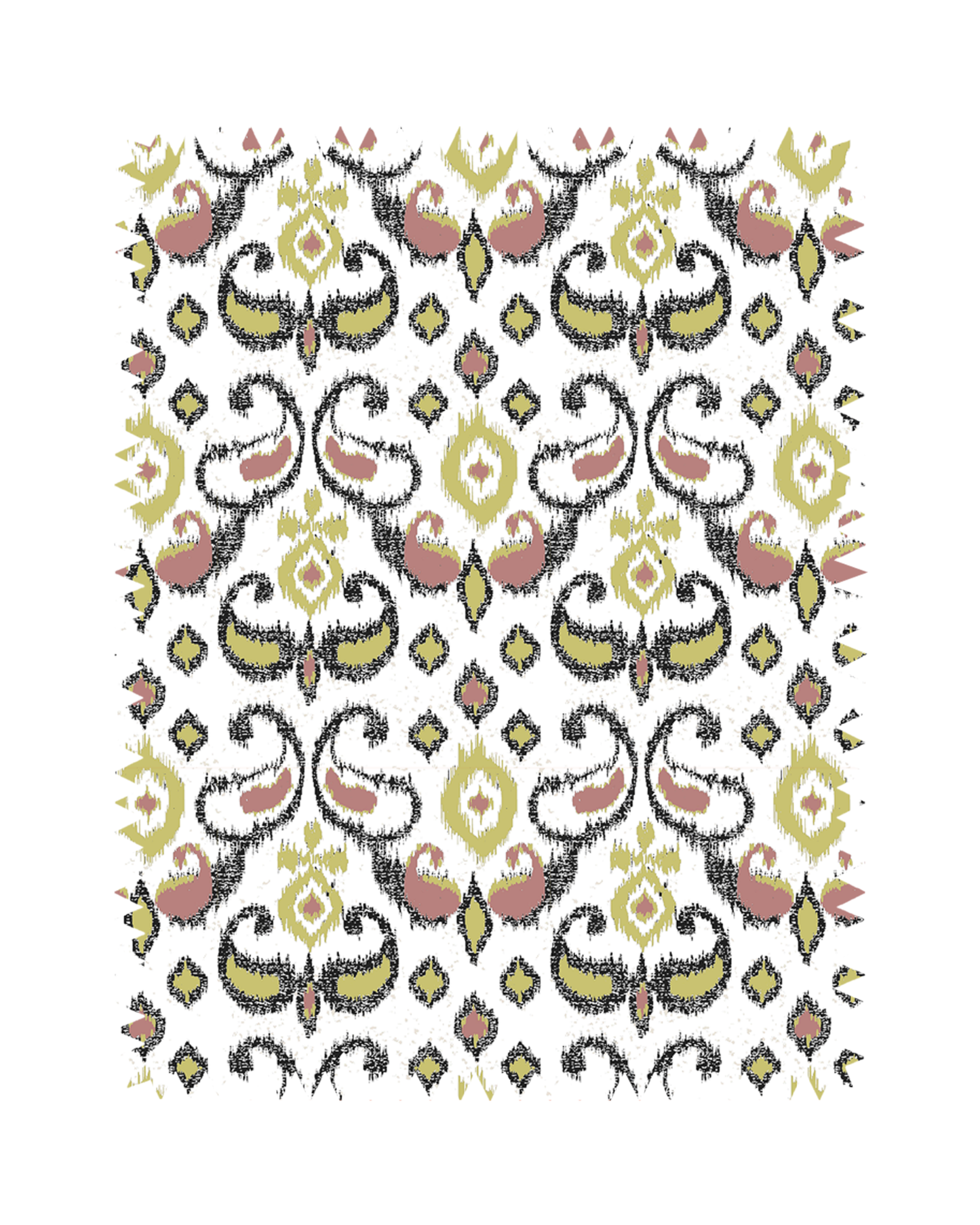 Yellow Ikat Print Sofa Fabric