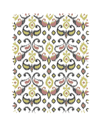 Yellow Ikat Print Sofa Fabric