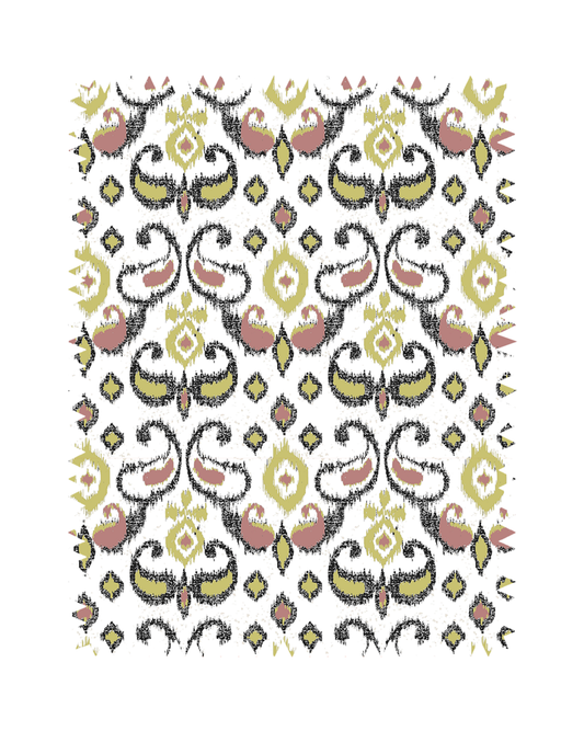 Yellow Ikat Print Sofa Fabric