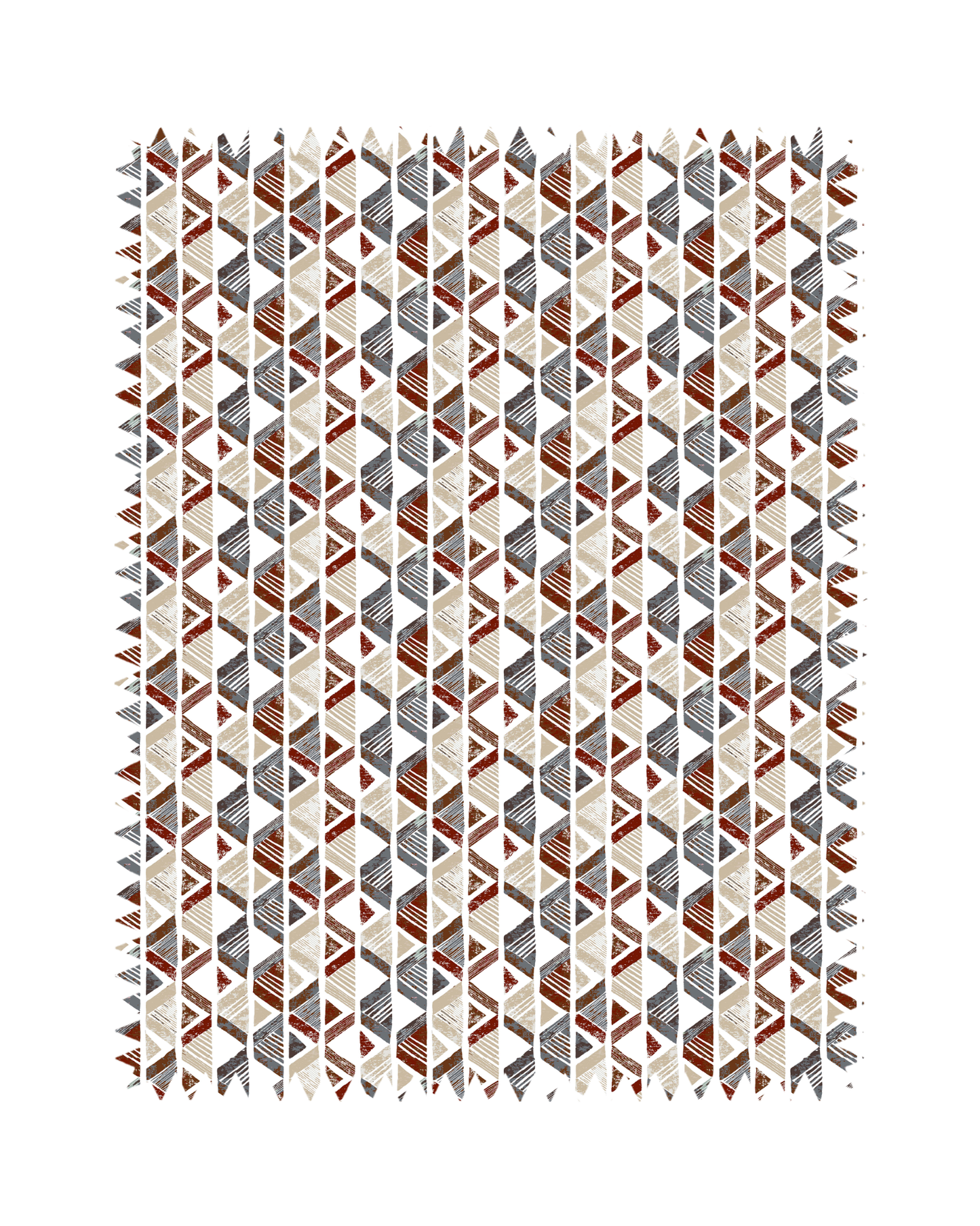 Red Geometric Print Sofa Fabric