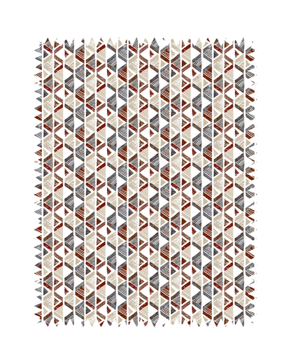 Red Geometric Print Sofa Fabric