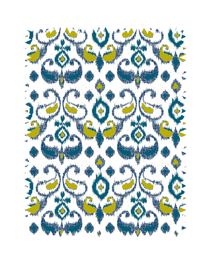 Blue Vintage Ikat Sofa Fabric