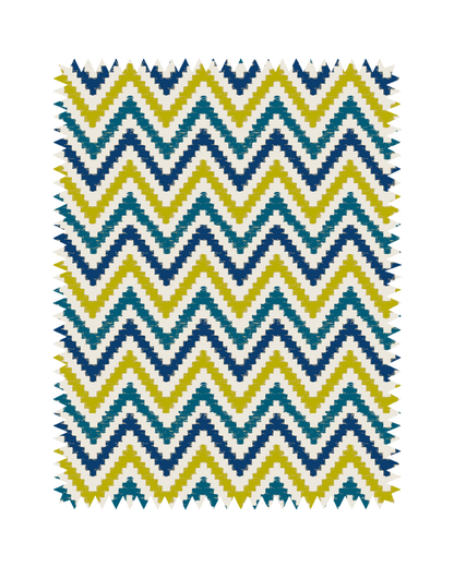 Yellow & Blue Zigzag Sofa Fabric