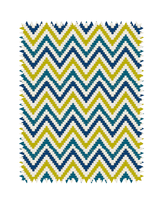 Yellow & Blue Zigzag Sofa Fabric