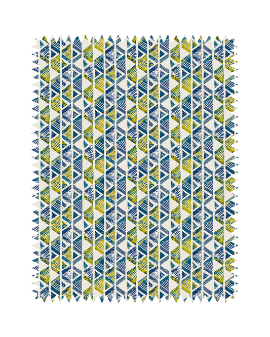 Blue Geometric Tribal Sofa Fabric