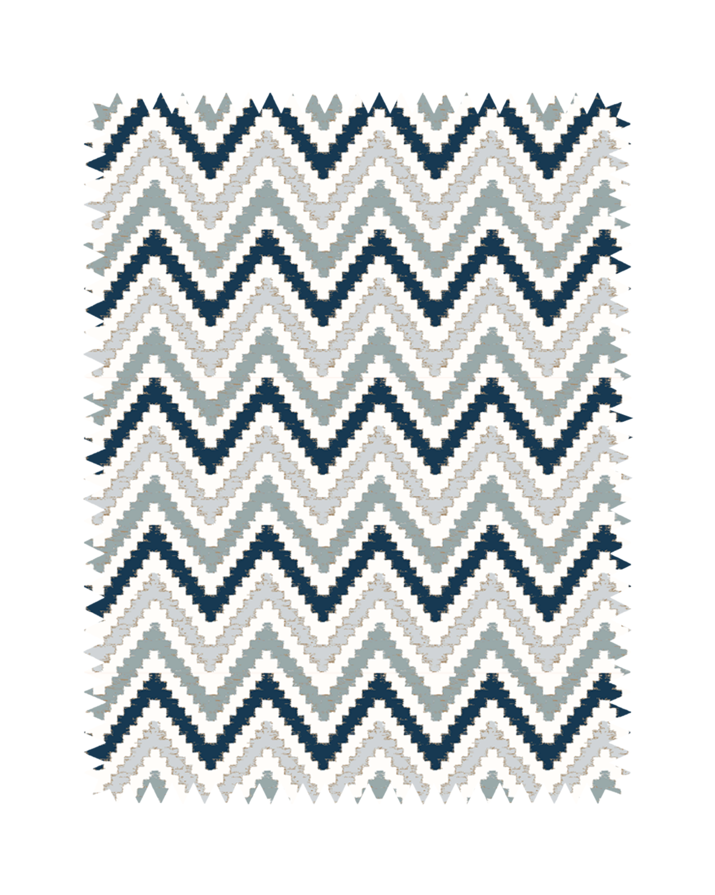 Blue Grey Chevron Print Sofa Fabric