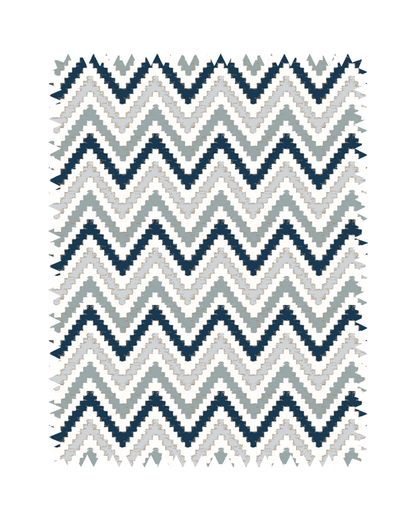 Blue Grey Chevron Print Sofa Fabric