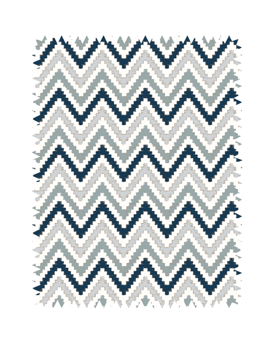 Blue Grey Chevron Print Sofa Fabric