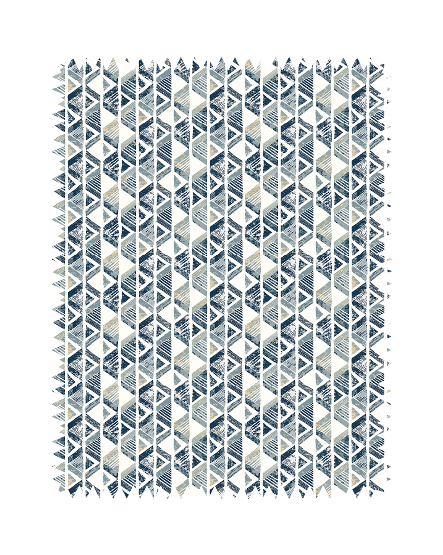 Blue Grey Geometric Print Sofa Fabric