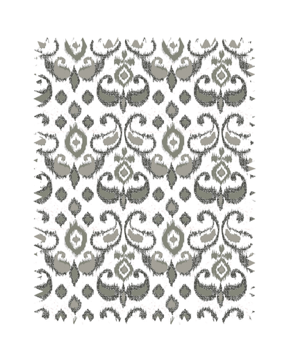 Olive Green Ikat Print Sofa Fabric