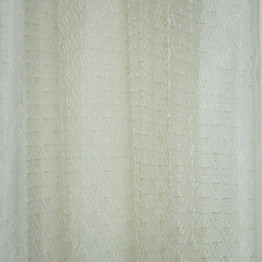Diamond Design Beige Zari Sheer