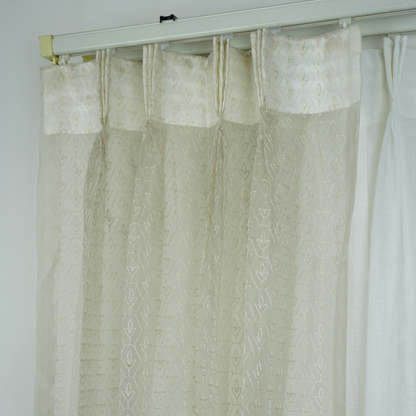 Diamond Design Beige Zari Sheer