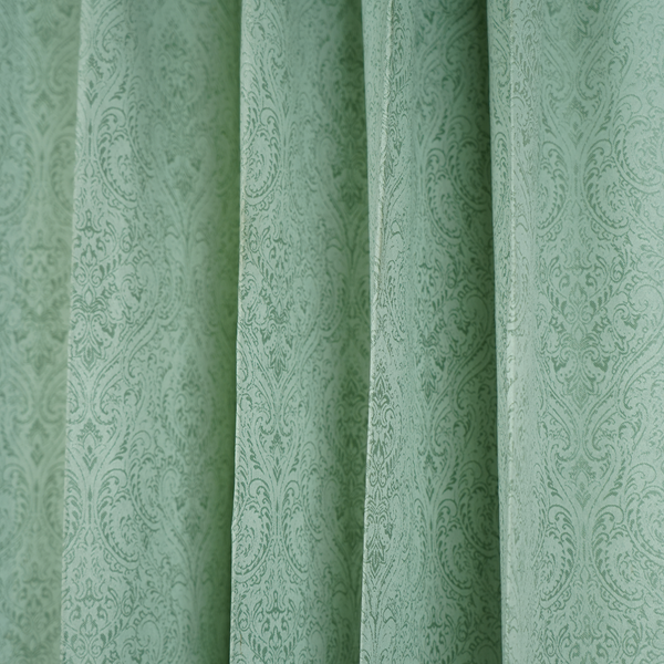 Dyed Jacquard Pista Green Damask Deisgn