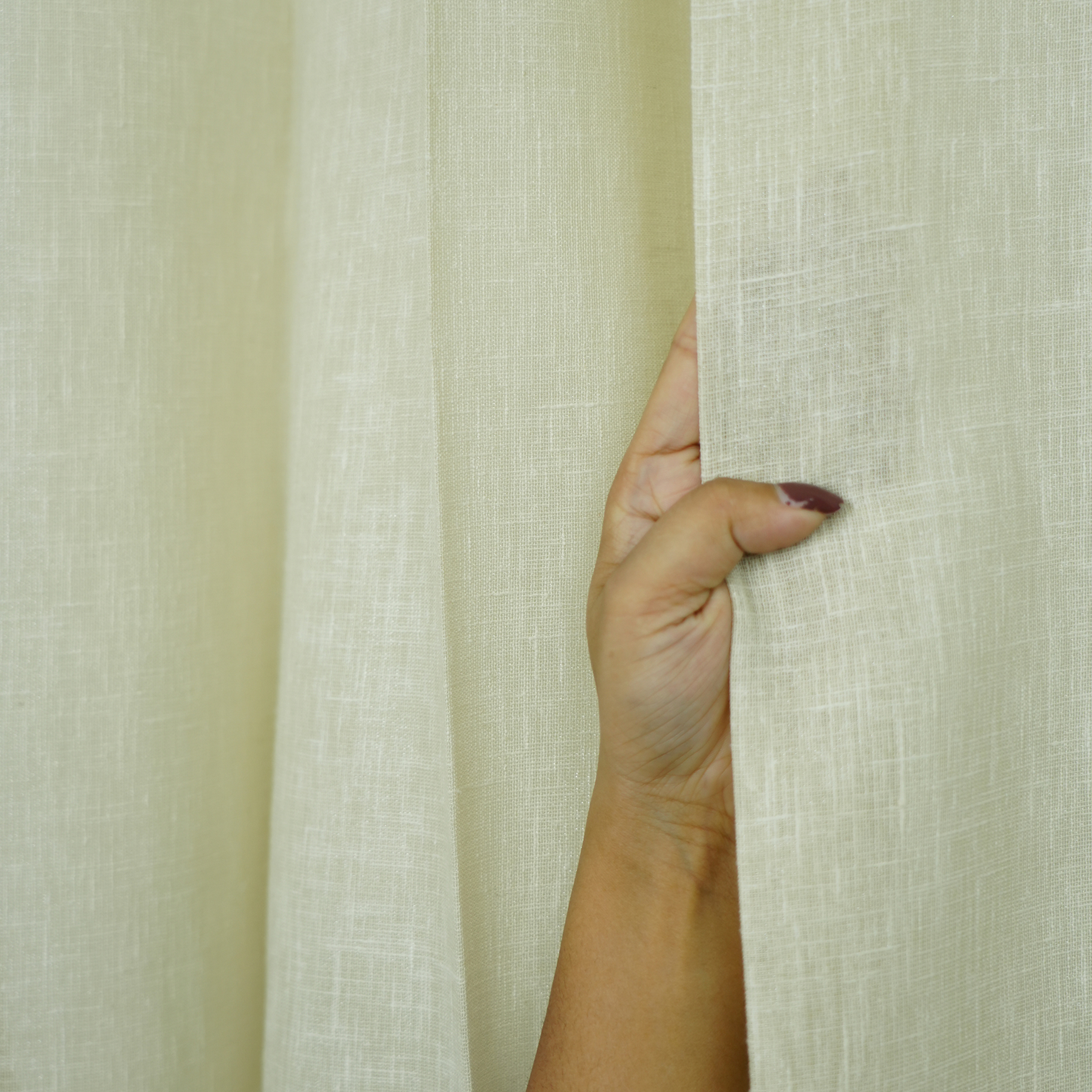 Pure White Texture Poly Cotton Linen Look