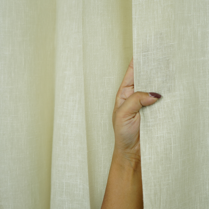Pure White Texture Poly Cotton Linen Look