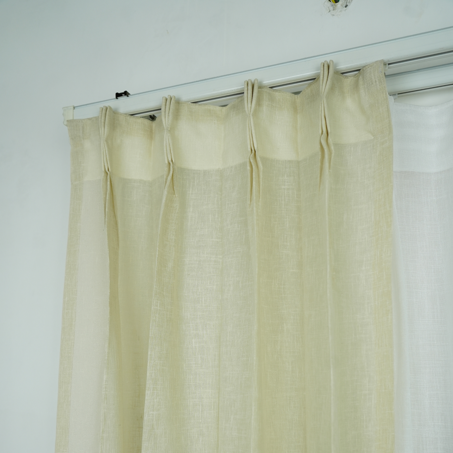Pure White Texture Poly Cotton Linen Look