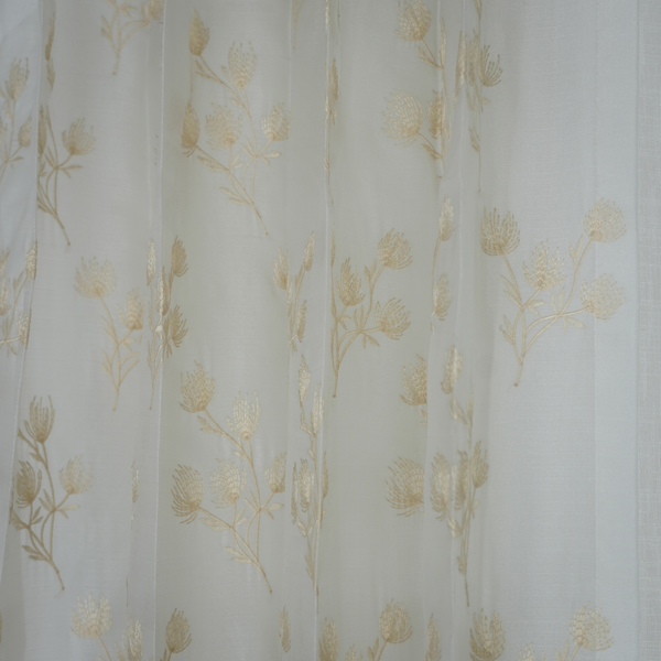 Beige Embroidery Flower Design