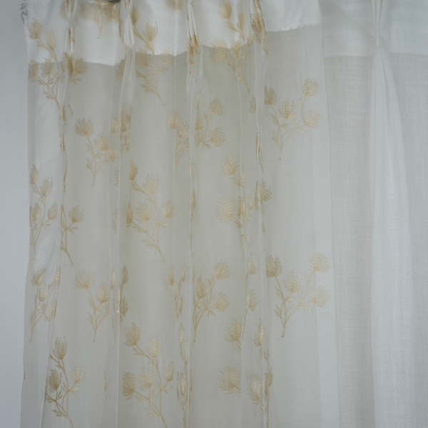 Beige Embroidery Flower Design